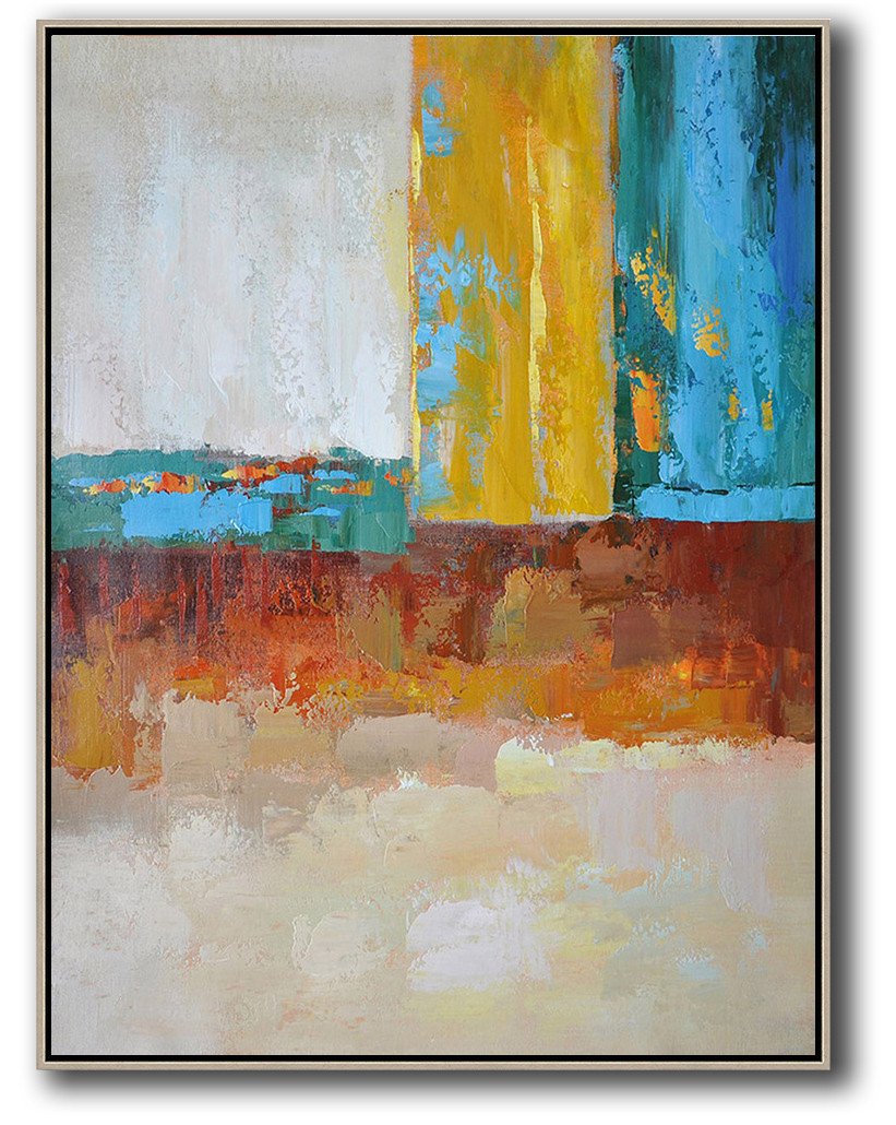 Vertical Palette Knife Contemporary Art #L3B - Paint Art Large